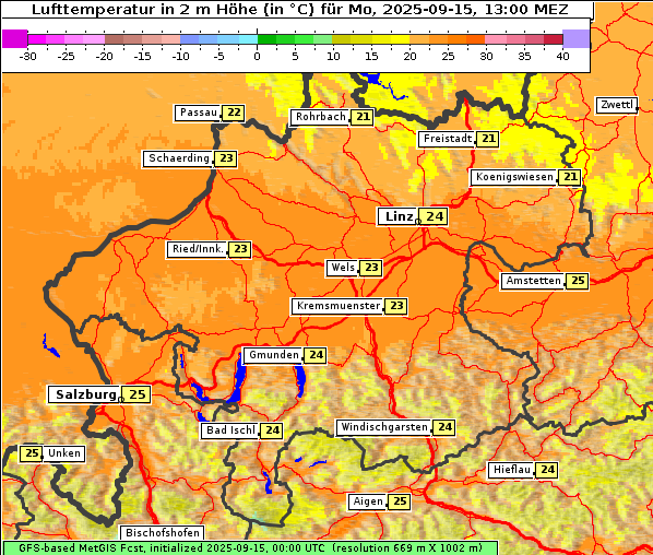 Temperatur, 15. 9. 2025