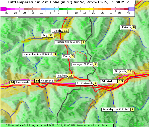 Temperatur, 19. 10. 2025