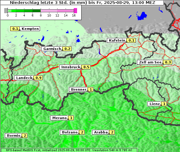 Niederschlag, 29. 8. 2025