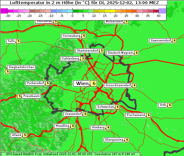Temperatur, 2. 12. 2025