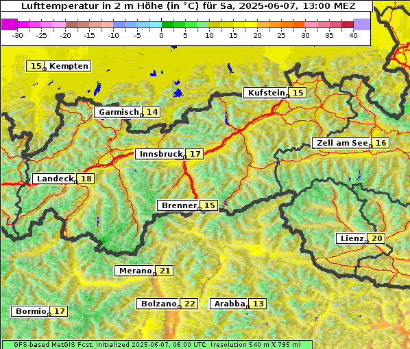 Temperatur, 7. 6. 2025
