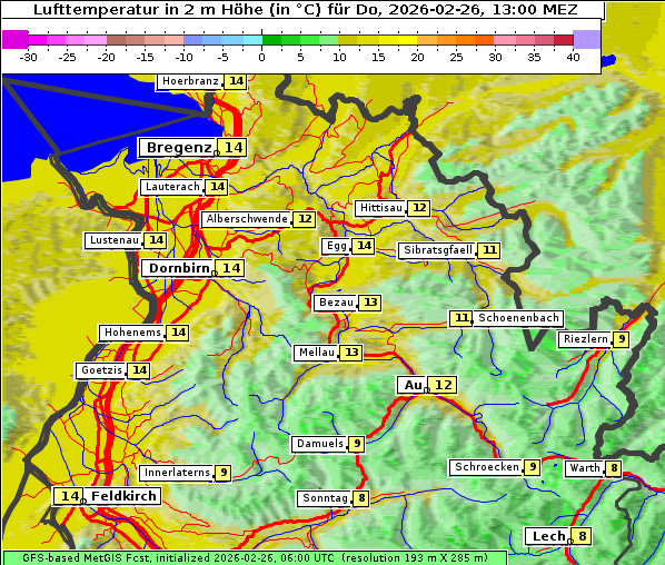 Temperatur, 26. 2. 2026