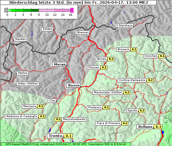 Niederschlag, 17. 4. 2026