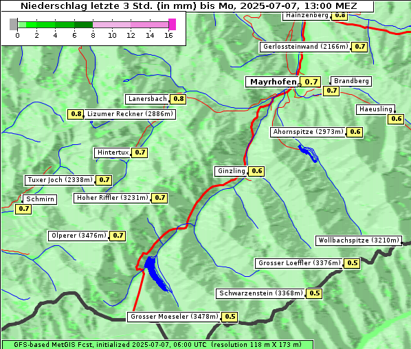 Niederschlag, 7. 7. 2025