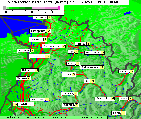 Niederschlag, 9. 9. 2025