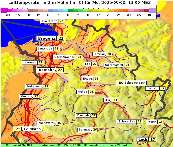 Temperatur, 8. 9. 2025