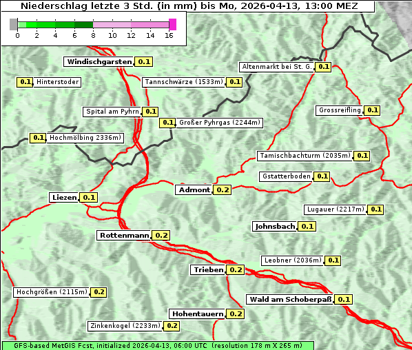Niederschlag, 13. 4. 2026