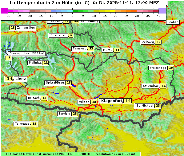 Temperatur, 11. 11. 2025