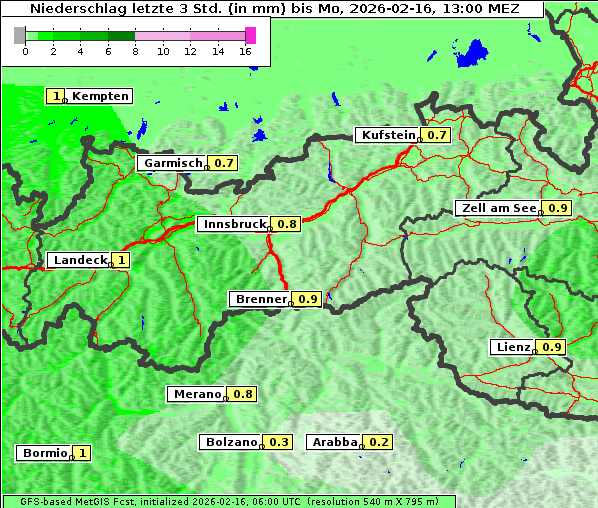 Niederschlag, 16. 2. 2026