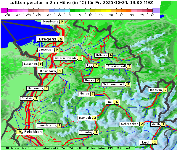 Temperatur, 24. 10. 2025