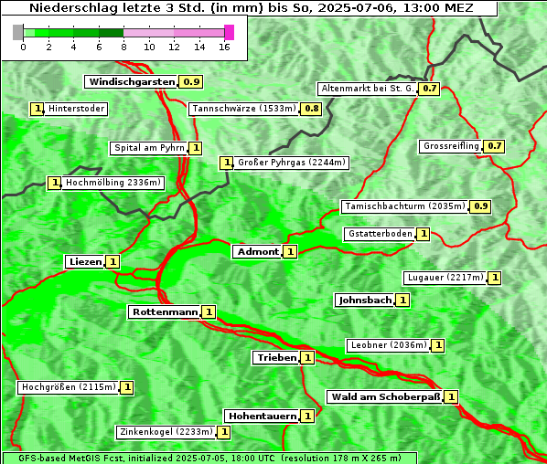 Niederschlag, 6. 7. 2025