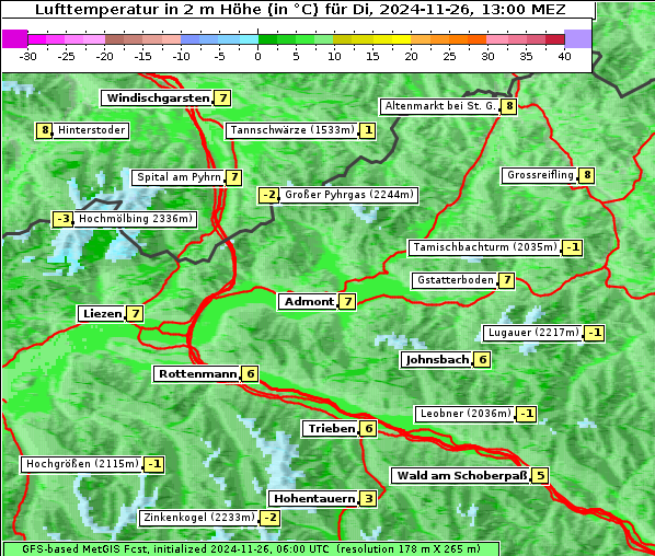 Temperatur, 26. 11. 2024