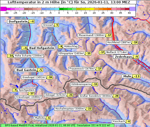 Temperatur, 11. 1. 2026