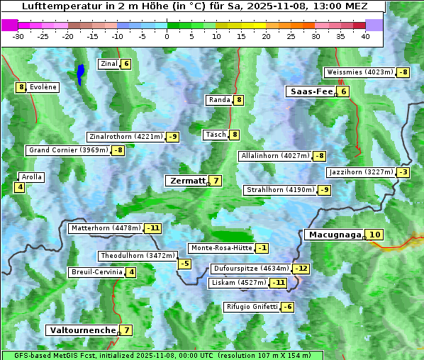 Temperatur, 8. 11. 2025