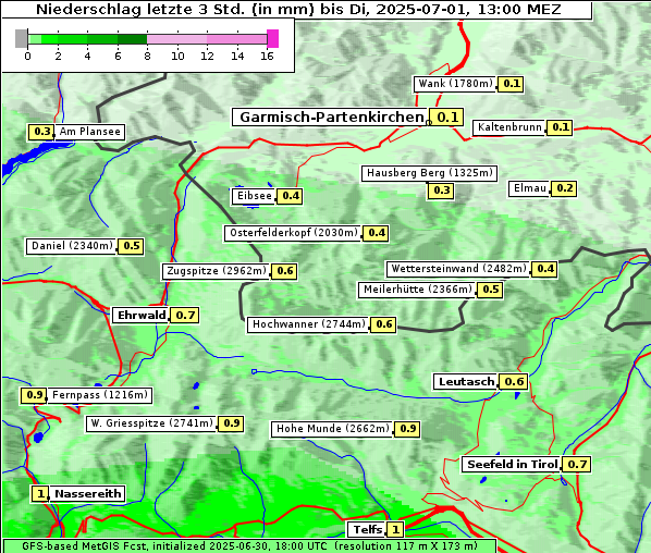 Niederschlag, 1. 7. 2025