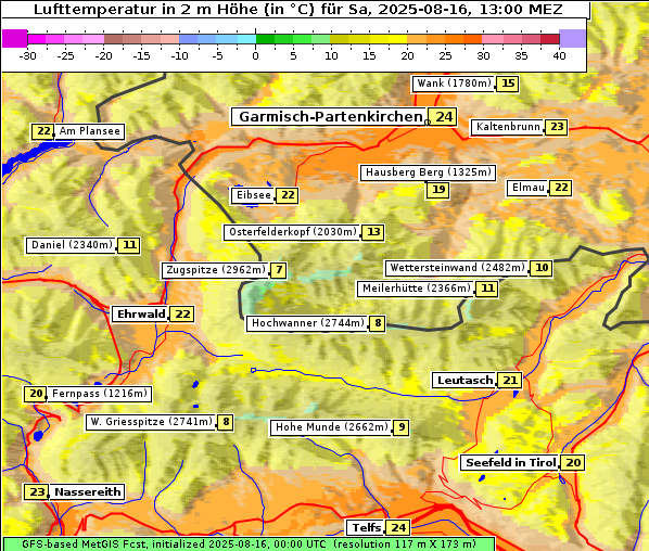 Temperatur, 16. 8. 2025