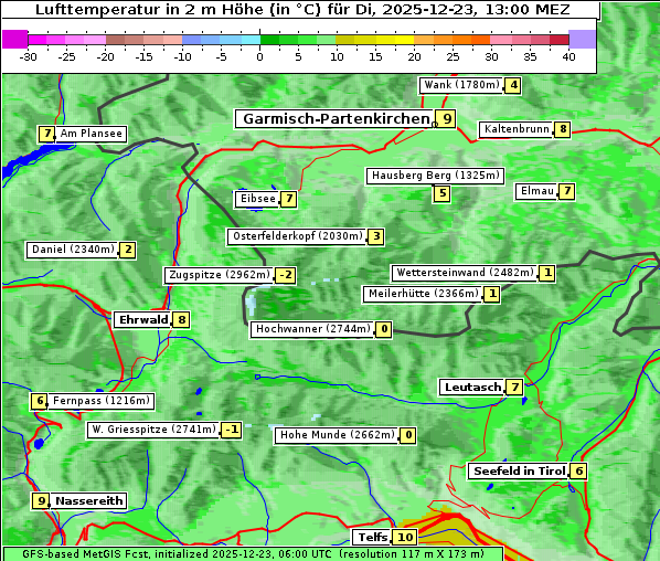 Temperatur, 23. 12. 2025