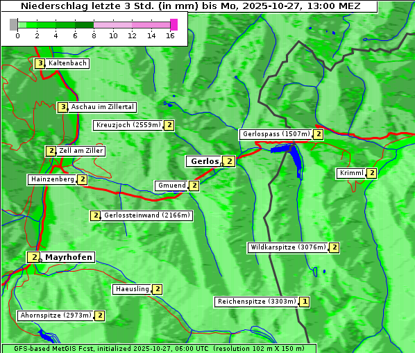 Niederschlag, 27. 10. 2025