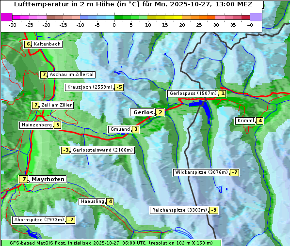 Temperatur, 27. 10. 2025