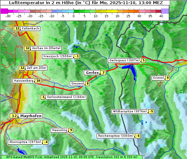 Temperatur, 10. 11. 2025