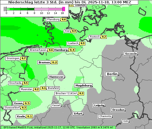 Niederschlag, 18. 11. 2025