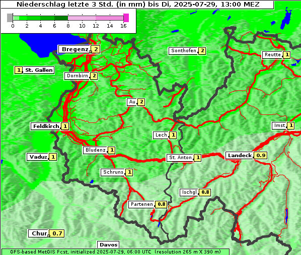 Niederschlag, 29. 7. 2025