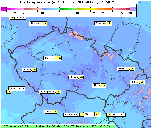 Temperatur, 11. 1. 2026