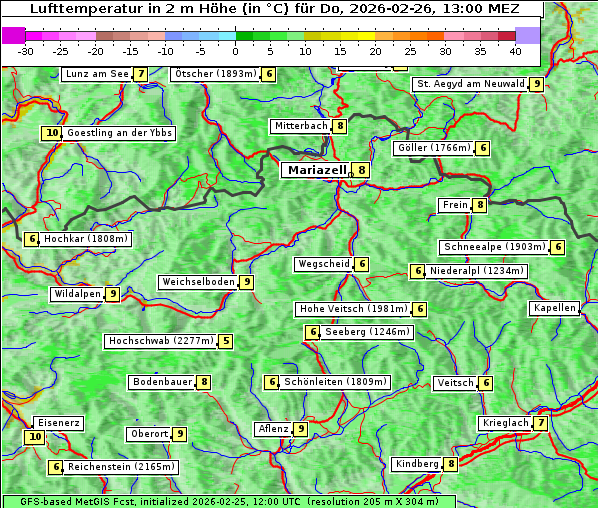 Temperatur, 26. 2. 2026