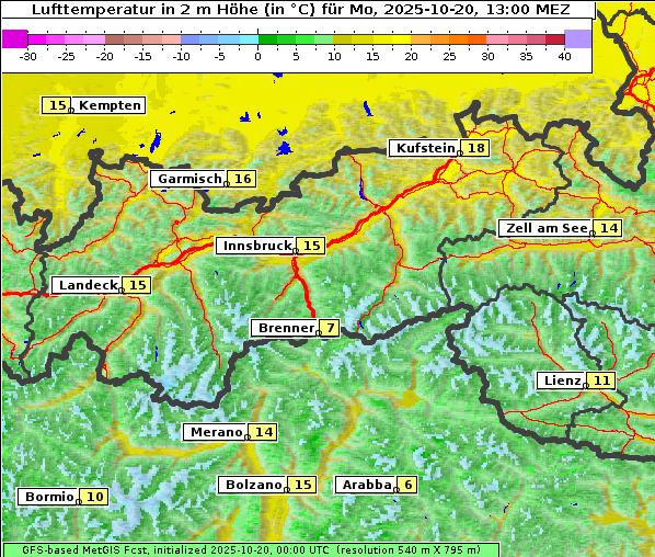 Temperatur, 20. 10. 2025