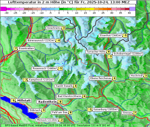Temperatur, 24. 10. 2025