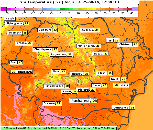 Temperatur, 16. 9. 2025