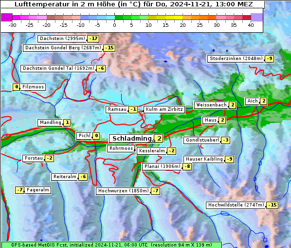 Temperatur, 21. 11. 2024