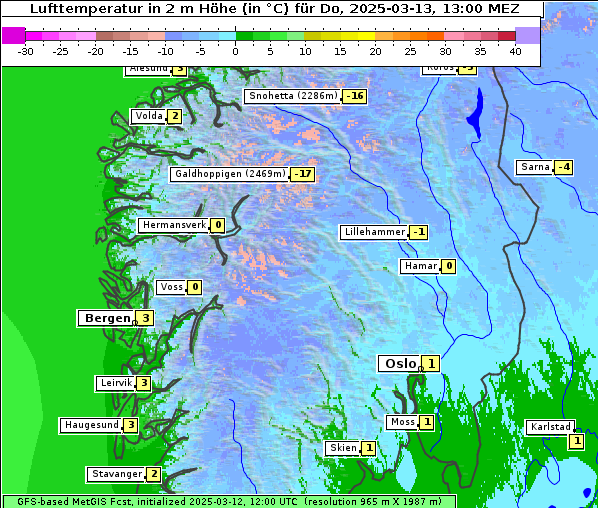 Temperatur, 13. 3. 2025