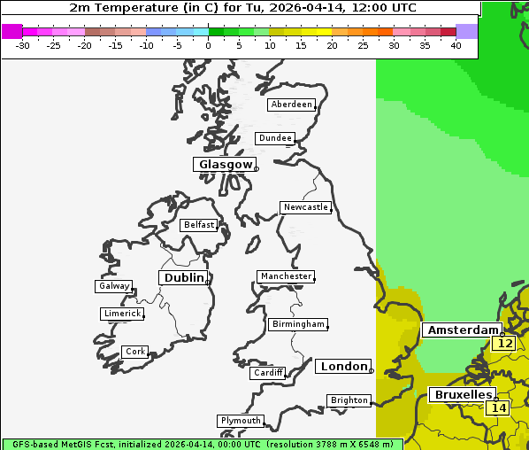 Temperatur, 14. 4. 2026