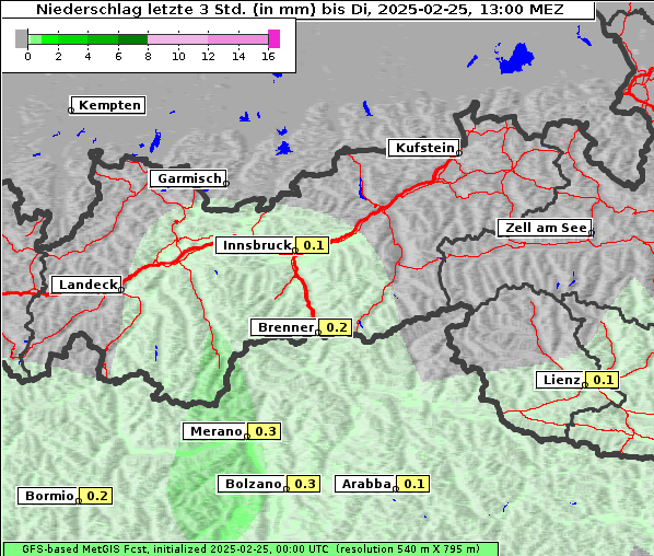 Niederschlag, 25. 2. 2025