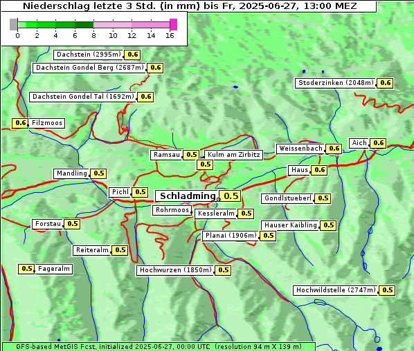 Niederschlag, 27. 6. 2025