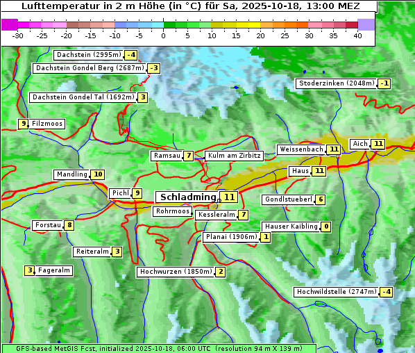 Temperatur, 18. 10. 2025