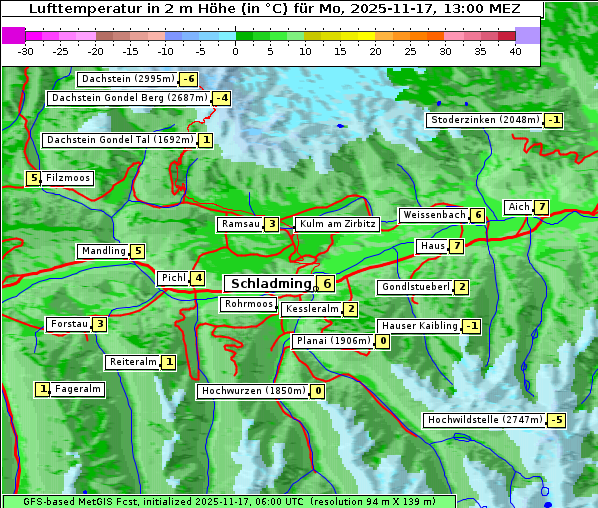Temperatur, 17. 11. 2025