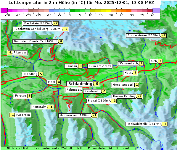 Temperatur, 1. 12. 2025