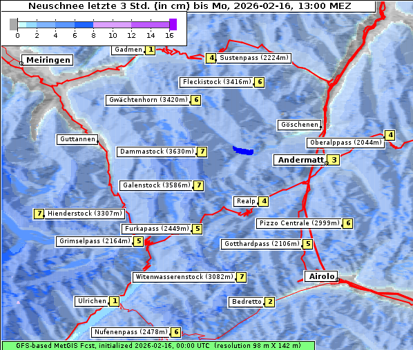 Neuschnee, 16. 2. 2026