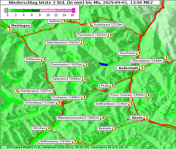 Niederschlag, 1. 9. 2025