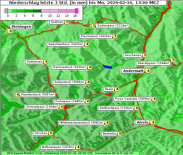 Niederschlag, 16. 2. 2026