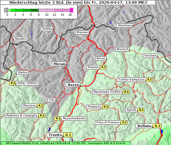 Niederschlag, 17. 4. 2026