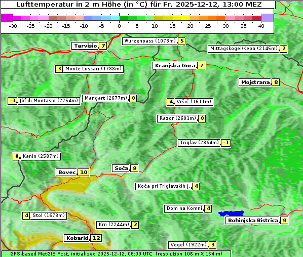 Temperatur, 12. 12. 2025