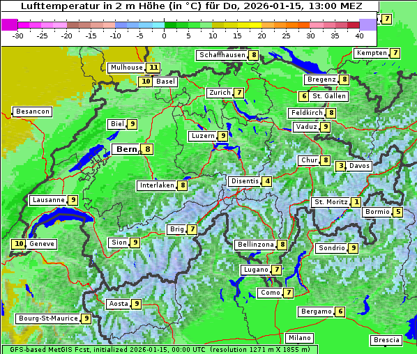 Temperatur, 15. 1. 2026