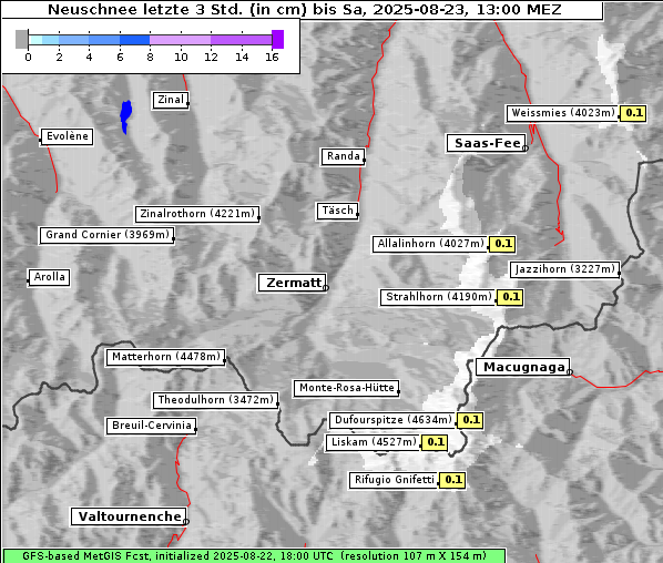 Neuschnee, 23. 8. 2025