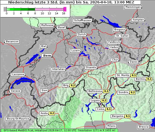 Niederschlag, 18. 4. 2026