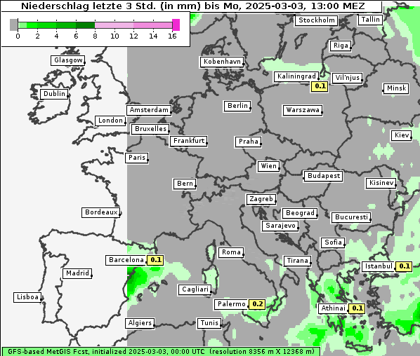 Niederschlag, 3. 3. 2025