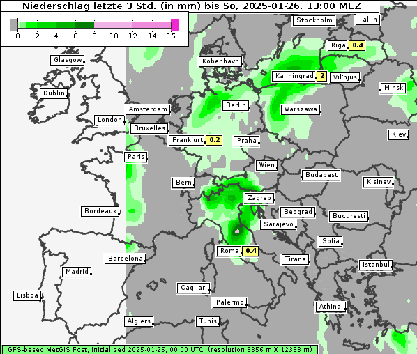 Niederschlag, 26. 1. 2025