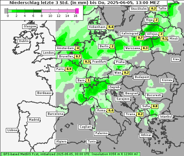 Niederschlag, 5. 6. 2025